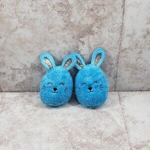 2 Ages 3+ Blue Metallic Fuzzy Bunnies Opp Plush Stuffed Animal 6"
